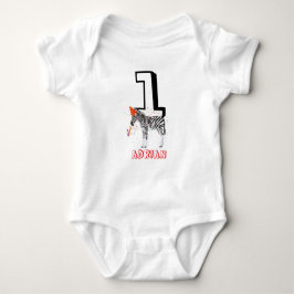 Zebra Partying - Animals Födelsedagsfest Baby Age T Shirt