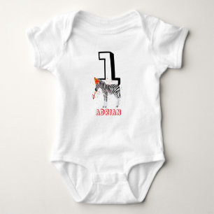 Zebra Partying - Animals Födelsedagsfest Baby Age T Shirt