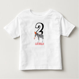 Zebra Partying - Animals Födelsedagsfest Kids Age T Shirt