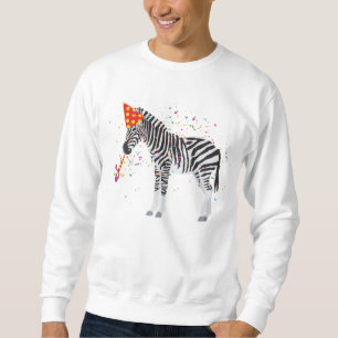 Zebra Partying - Djur med Party Lång Ärmad Tröja