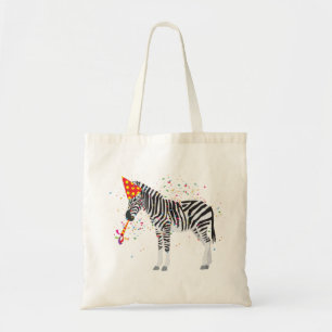 Zebra Partying - Djur med Party Tygkasse