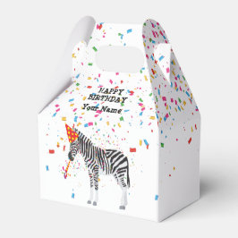 Zebra Partying - Djur vid Födelsedagsfesten Presentaskar