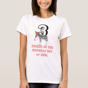 Zebra Partying - Födelsedagsfest Mamma Girl Boy T Shirt
