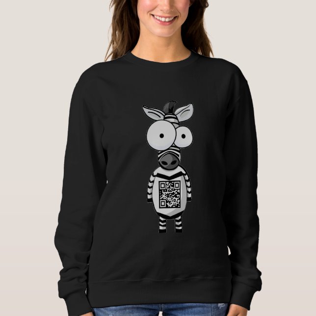 Zebra  Pattern Barcode Message T Shirt (Framsida)