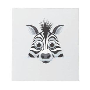 Zebra Peeking Cute Adsible Funny Animal Tecknad Anteckningsblock
