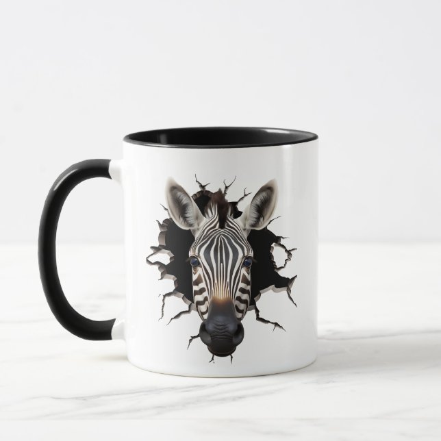 Zebra Peeking Through Mugg (Vänster)