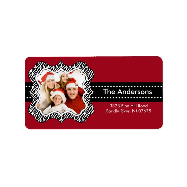 Zebra PHOTO Ram Return-adressetikett Adressetikett (Framsidan)