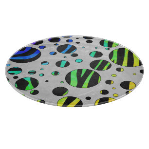 Zebra Polka Dot Black and Rainbow Print