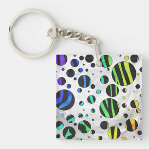 Zebra Polka Dot Black and Rainbow Print
