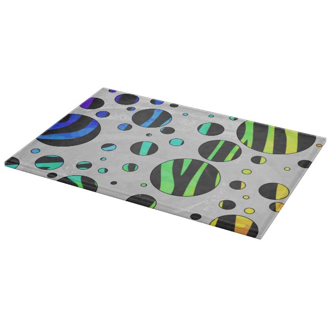 Zebra Polka Dot Black and Rainbow Print (Hörn)