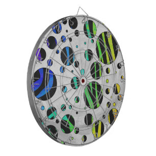 Zebra Polka Dot Black and Rainbow Print Darttavla