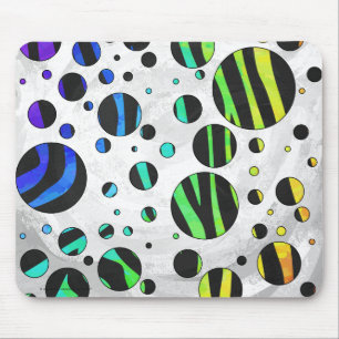 Zebra Polka Dot Black and Rainbow Print Musmatta
