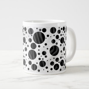 Zebra Polka Dot Black och Grått Print Jumbo Mugg