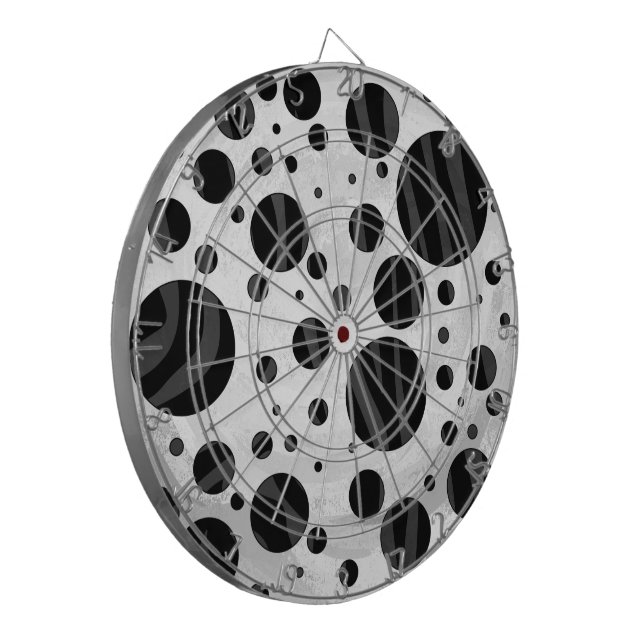 Zebra Polka Dot Black och Grått Print Piltavla (Vänstra Framsidan)