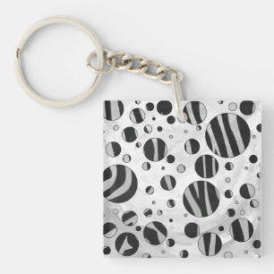 Zebra Polka Dot Black och Light Grått