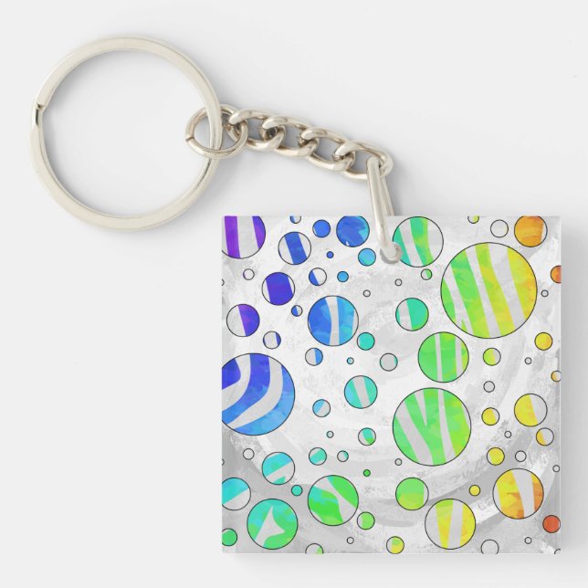 Zebra Polka Dot Rainbow och White Print (Framsidan)