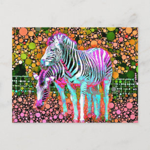 Zebra Pop Art-vykort Vykort