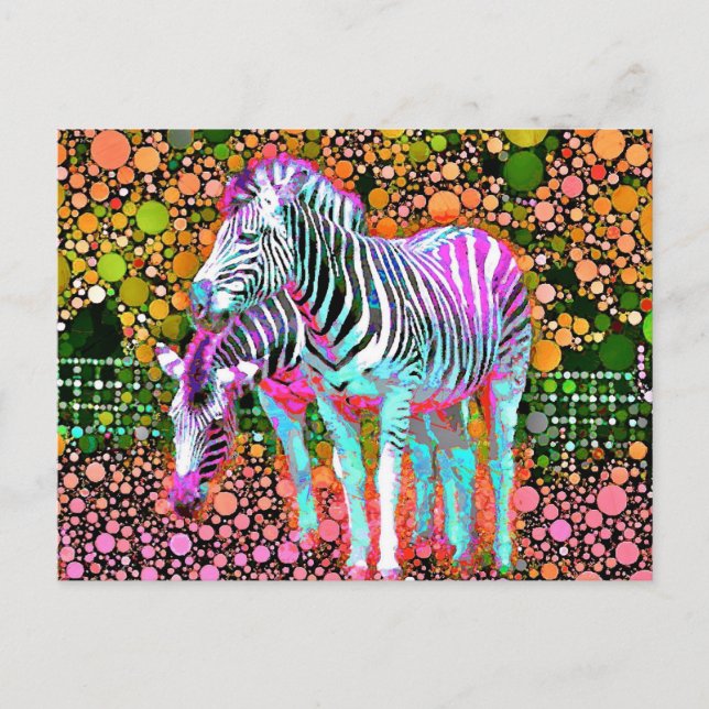 Zebra Pop Art-vykort Vykort (Framsida)