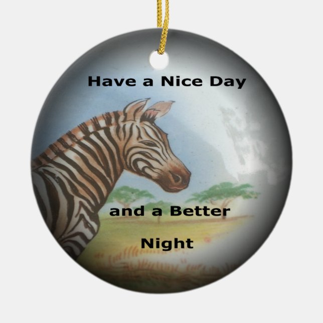 Zebra Porträtt, Amboseli: Savanna-andan Julgransprydnad Keramik (Framsidan)