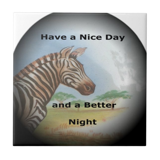 Zebra Porträtt, Amboseli: Savannens anda Kakelplatta (Framsidan)