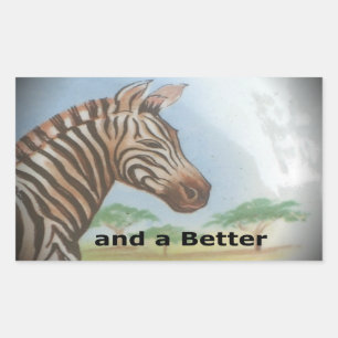 Zebra Porträtt, Amboseli: Savannens anda Rektangulärt Klistermärke