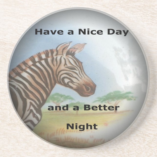 Zebra Porträtt, Amboseli: Savannens anda Underlägg Sandsten (Framsidan)