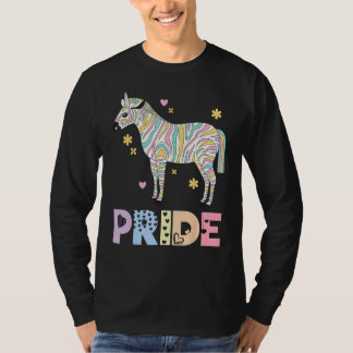Zebra Pride Regnbåge Djur LGBTQIA Män Kvinnor Flic T Shirt