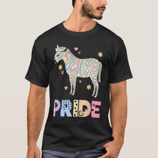 Zebra Pride Regnbåge Djur LGBTQIA Män Kvinnor Flic T Shirt