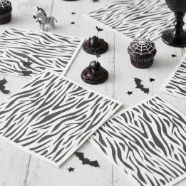 Zebra Print Black and White Party  Pappersservett
