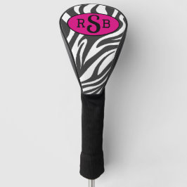 Zebra Print Black, White & Pink Monogram Lady