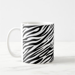 Zebra Print Mug with “Sauvage” Text Kaffemugg