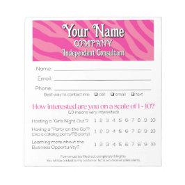 Zebra Print Vendor Leads Drawing Win Slip Anteckningsblock