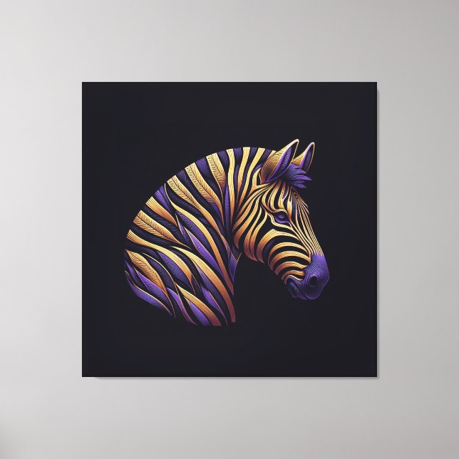 Zebra Purple Canvastryck (Framsida)