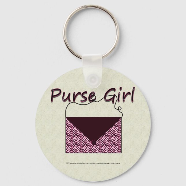 Zebra Purse Girl Keychain Nyckelring (Framsida)
