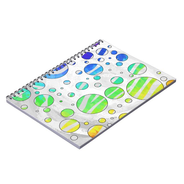 Zebra Rainbow och White Print Anteckningsbok Med Spiral (Vänstra Sidan)