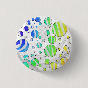 Zebra Rainbow och White Print Knapp