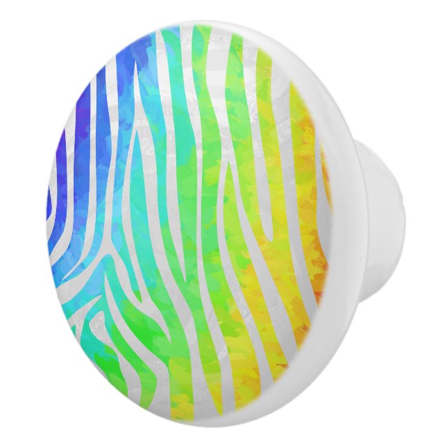 Zebra Rainbow och White Print Knopp (Höger)