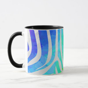 Zebra Rainbow och White Print Mugg