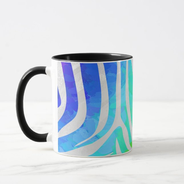 Zebra Rainbow och White Print Mugg (Vänster)