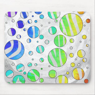 Zebra Rainbow och White Print Musmatta