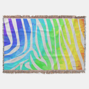 Zebra Rainbow och White Print Mysfilt