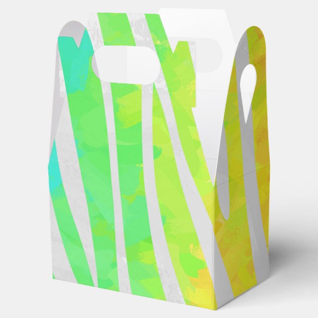 Zebra Rainbow och White Print Presentaskar (Öppnad)