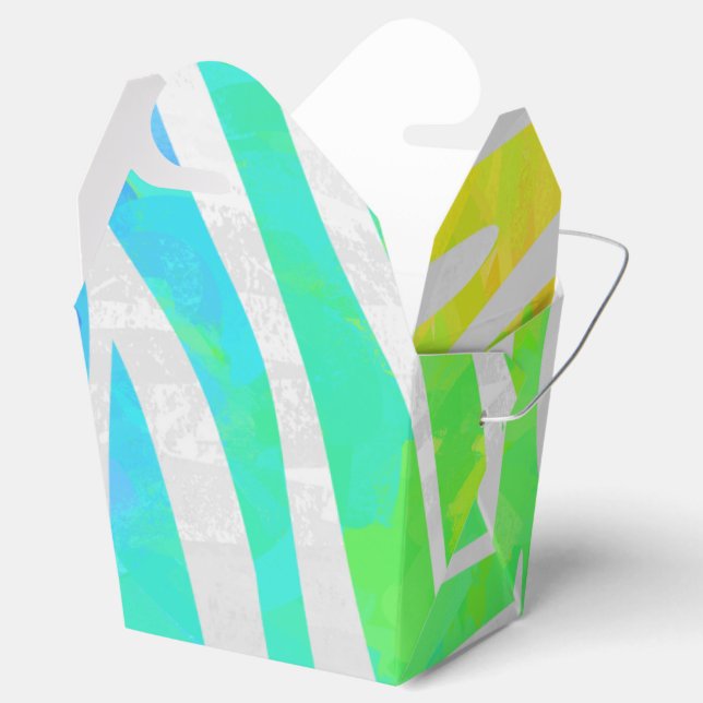 Zebra Rainbow och White Print Presentaskar (Öppnad)