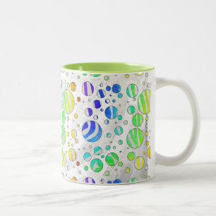 Zebra Rainbow och White Print Två-Tonad Mugg