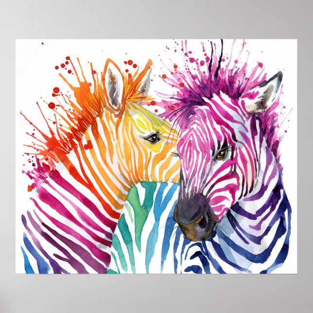 Zebra Rainbow Poster (Framsidan)