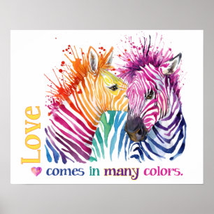 Zebra Rainbow Poster