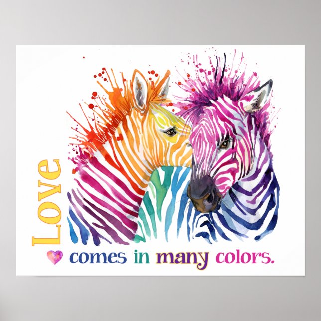 Zebra Rainbow Poster (Framsidan)