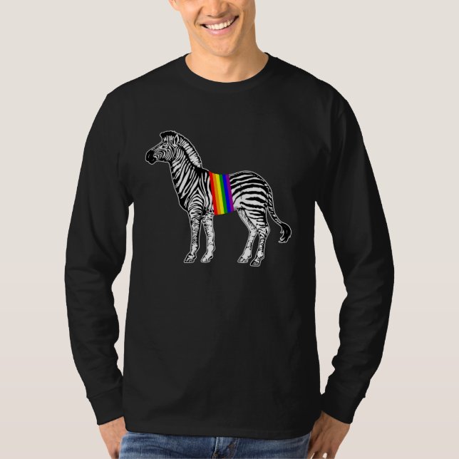 Zebra Rainbow Pride  DNA Pride LGBT T Shirt (Framsida)