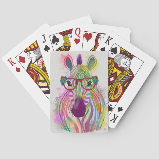 Zebra Rainbow Stänk Casinokort (Baksidan)