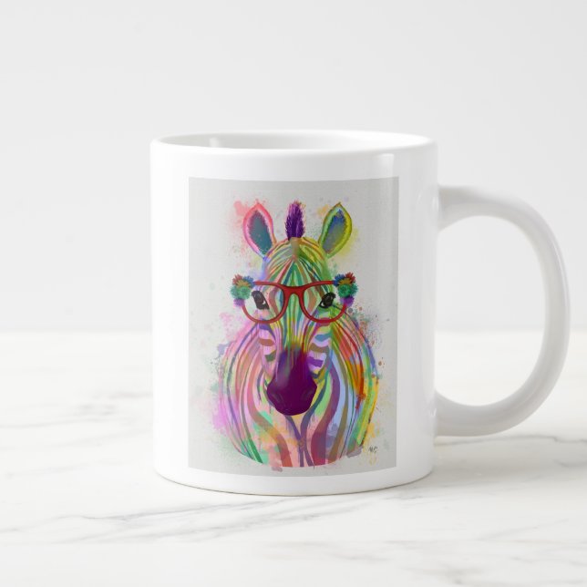 Zebra Rainbow Stänk Jumbo Mugg (Höger)